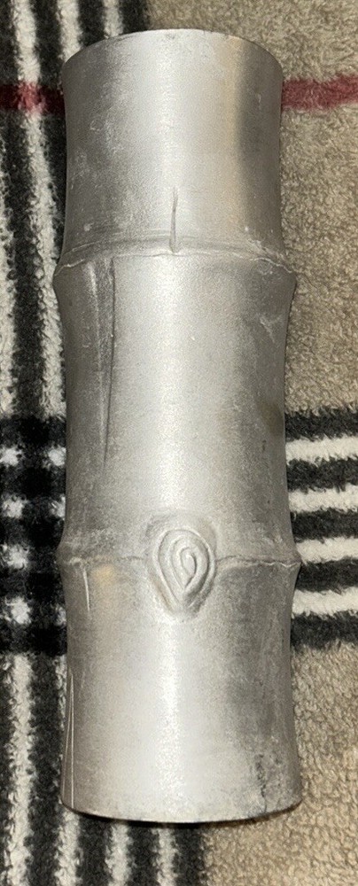 Pewter Colored Bamboo Vase