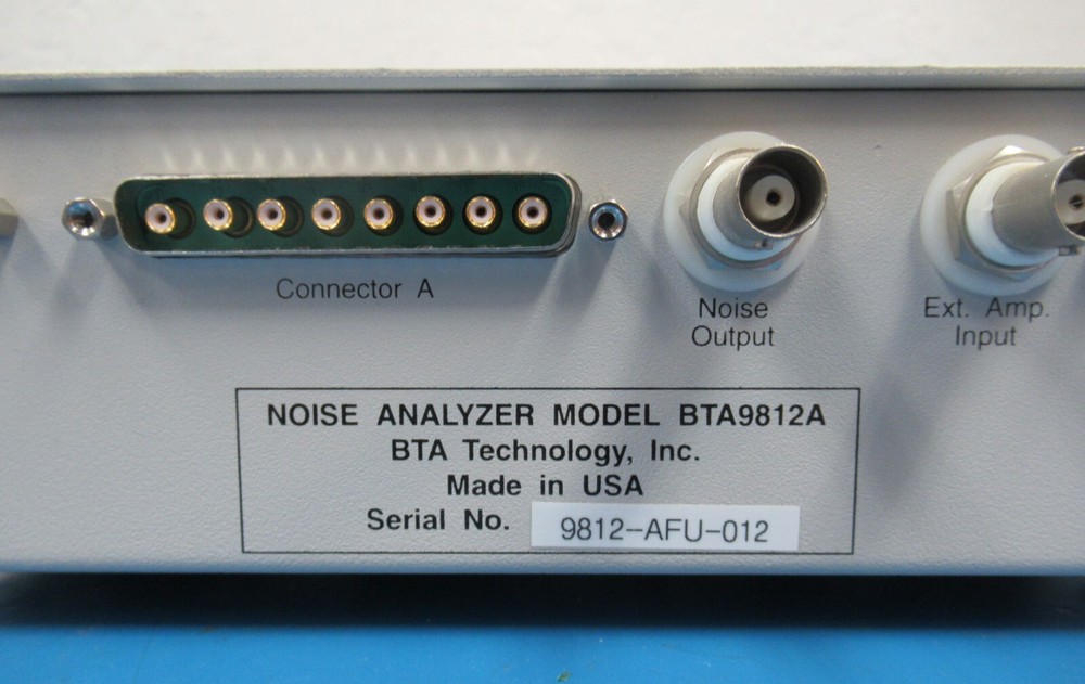 BTA Technology Noise Analyzer Amplifier/Filters Model BTA9812A
