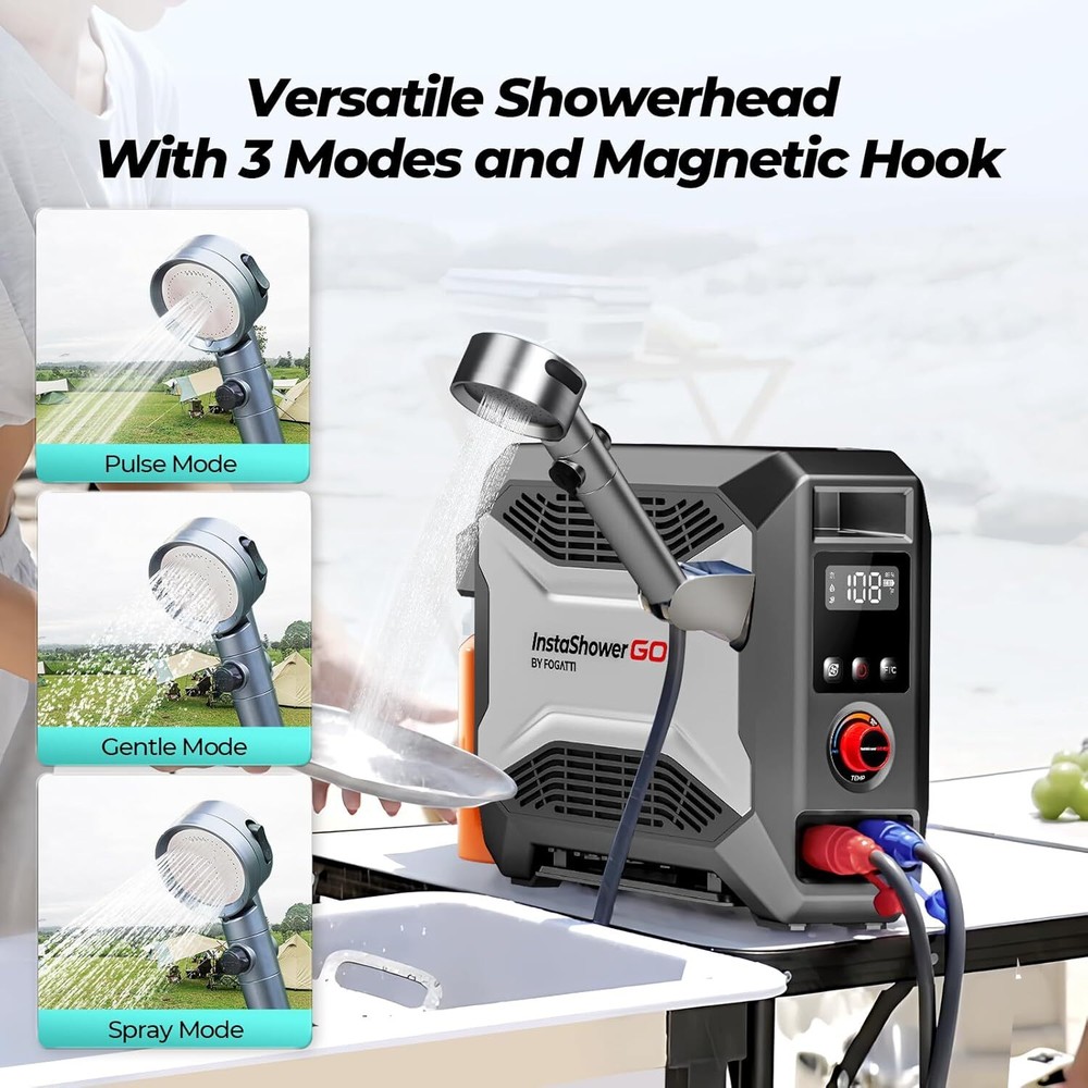 22,000 BTU 65000 W Portable Water Heater Propane Table Top Camping Shower w/Pump