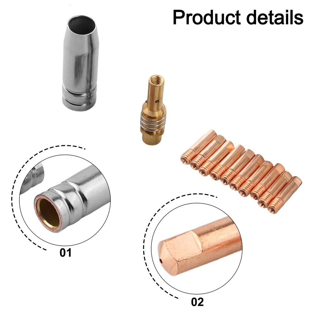 Complete 12PCS For MIG Welding Kit with Copper Tips Gas Nozzle and Diffuser