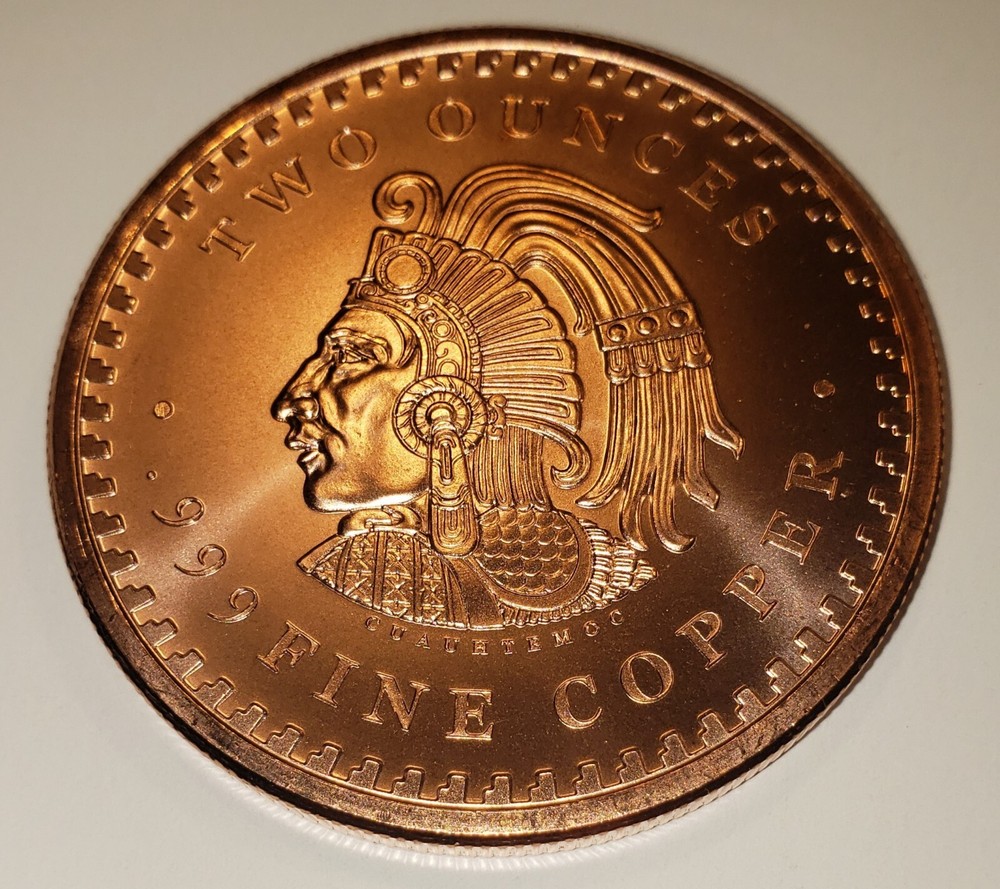 2 oz Aztec Calendar Copper Round Golden State Mint