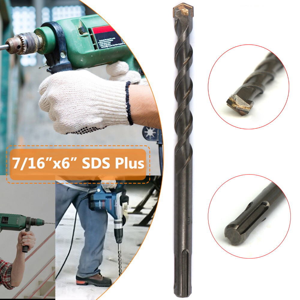 Drillforce 10PCS 7/16" X6" Rotary Hammer Drill SDS+ Masonry Concrete Drill Bits