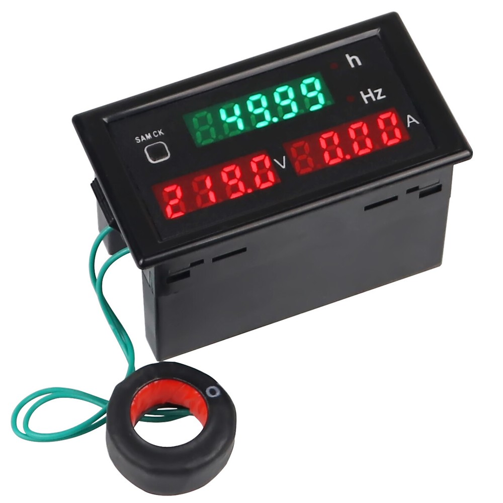 AC 80-300V 100A 45-65Hz Digital Voltmeter Frequency Volt Amp Time Panel Meter