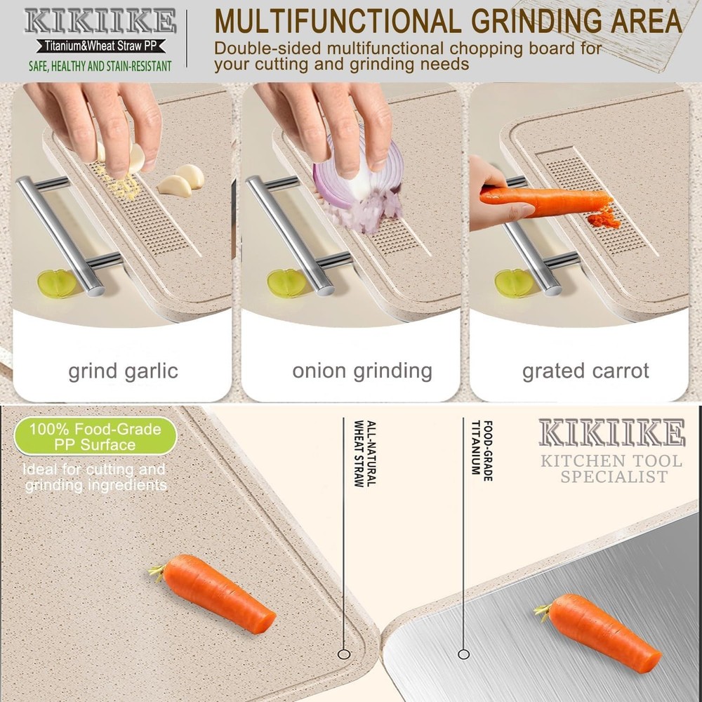 Titanium Cutting Board Double Sided Pure Titanium Cutting Boards Kitchen Pure