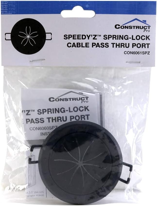 Construct Pro Speedy Spring-Lock Cable Pass Through Port, 2 inch Inner...