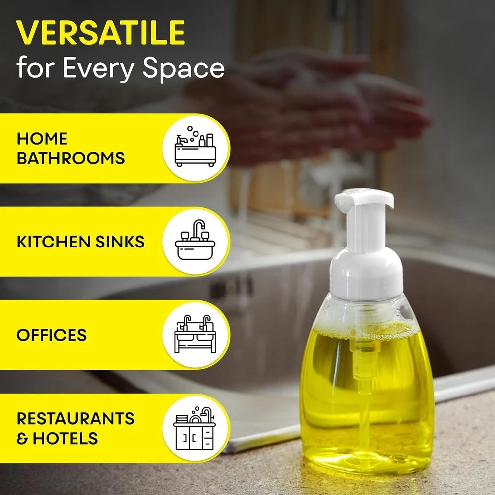Foaming Soap Dispenser, 2 Pack 250ml 10oz Plastic Refillable Foaming Hand Soa...