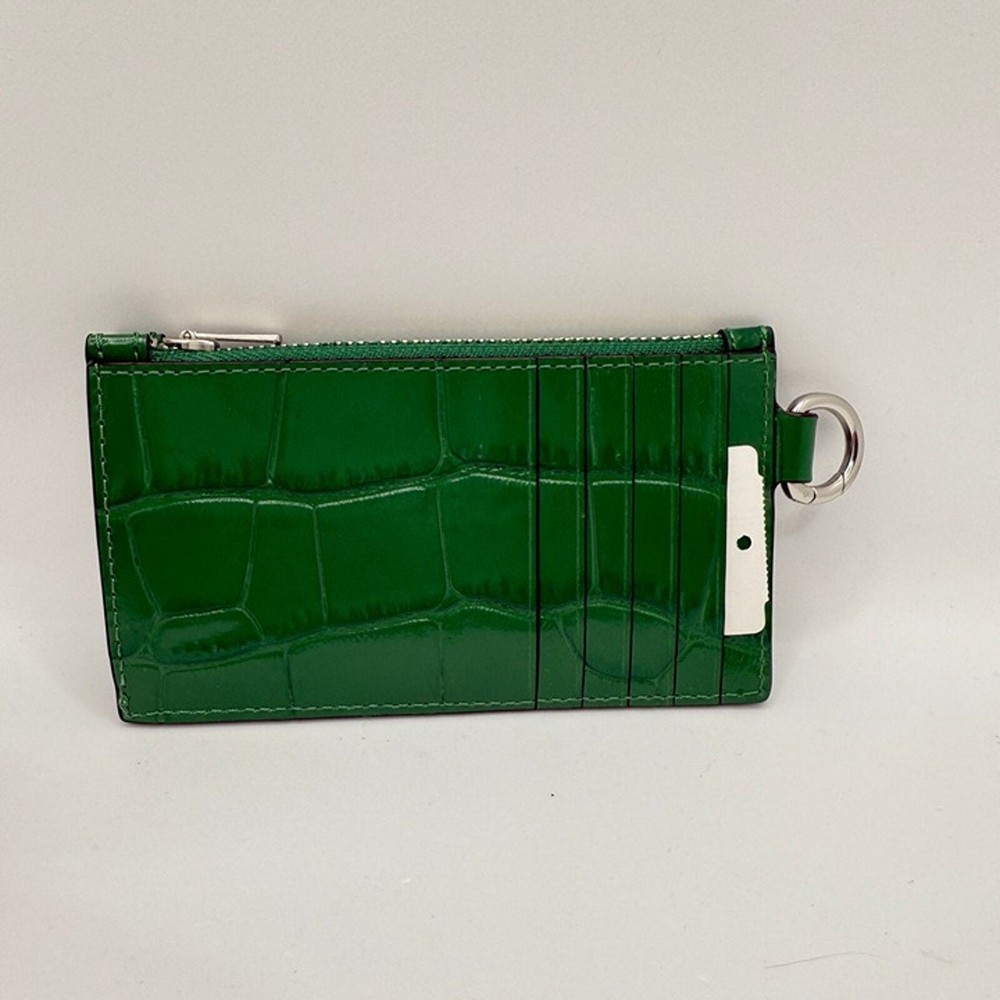 Coach Zip Card Case CW433 Crocodile-embossed leather
