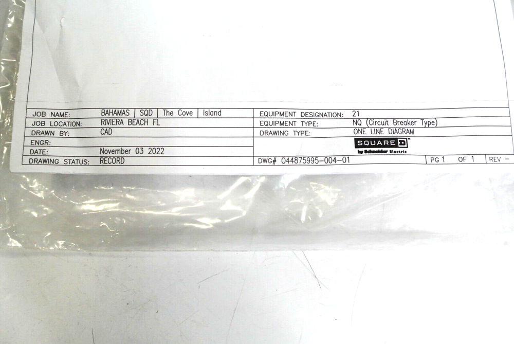 Square D Panel Box 120/240V 1Ph 3W 60Hz 100A