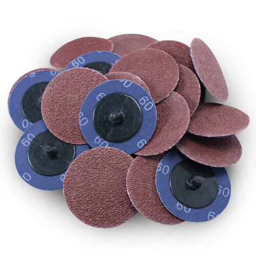 100 Pack - 2" 60 Grit A/O Quick Change Sanding Disc Black Hawk, Type R Roloc