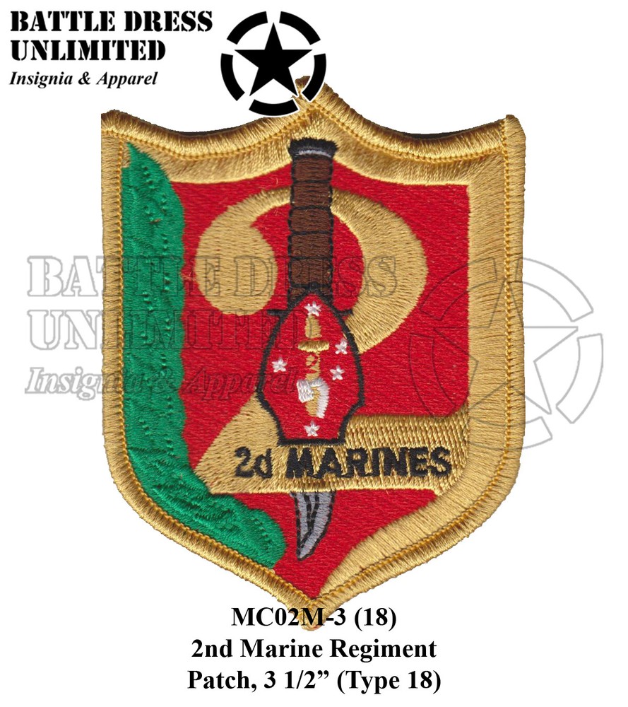 2nd Marine Regiment Patch (USMC Marines)