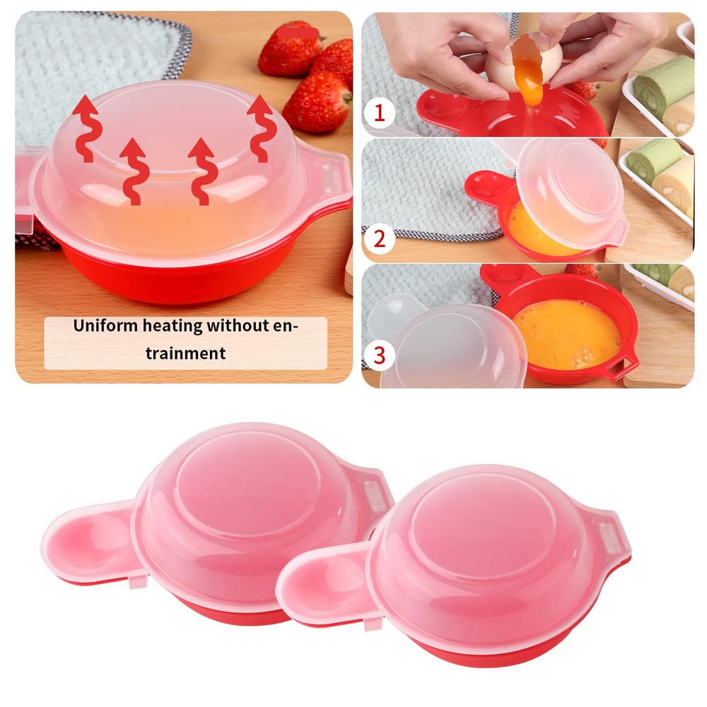 2 Pack Microwavable Non-Stick Omelet Maker Egg Cooker Pancake Mold Egg Roller
