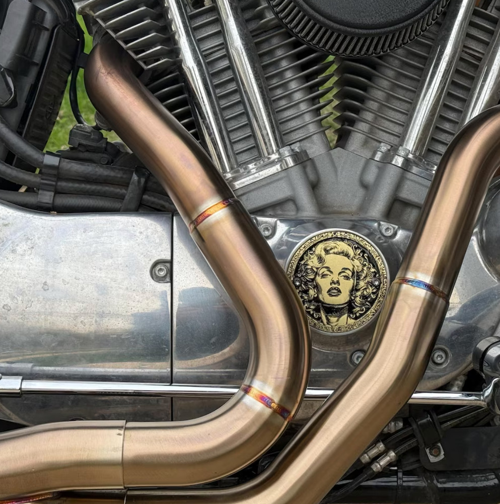 Brass Marilyn Monroe Shovelhead Evo Engraved Timer Points Cover Harley Davidson