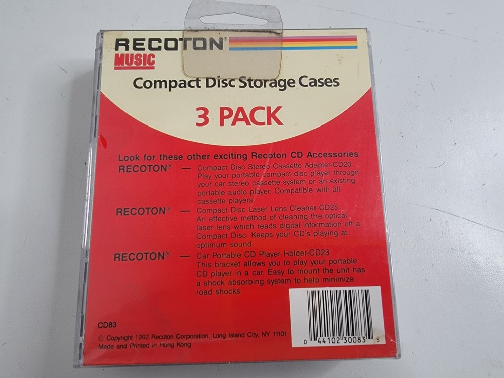 Recoton Compact Disc Storage Cases New Sealed 3-Pack Old Stock