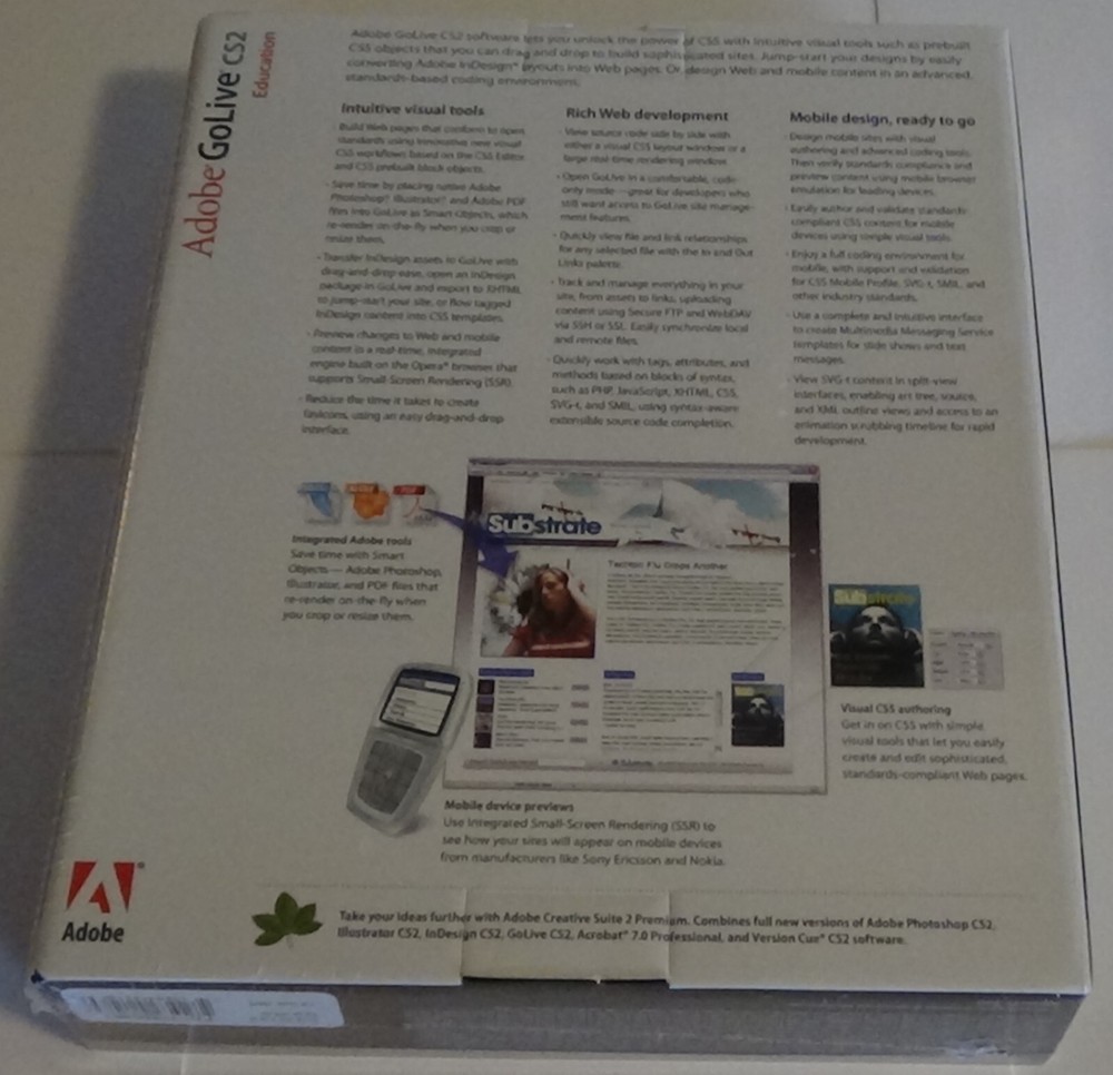 Adobe GoLive CS2 Education - Windows [2005] - Factory Sealed in plastic
