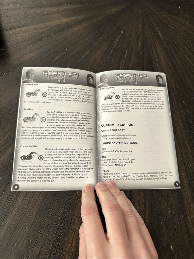 XBOX Manual Only American Chopper
