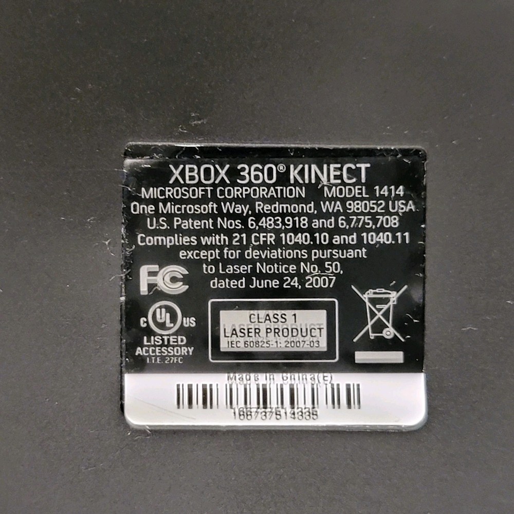 Microsoft Xbox 360 Kinect Motion Sensor Camera Bar Untested