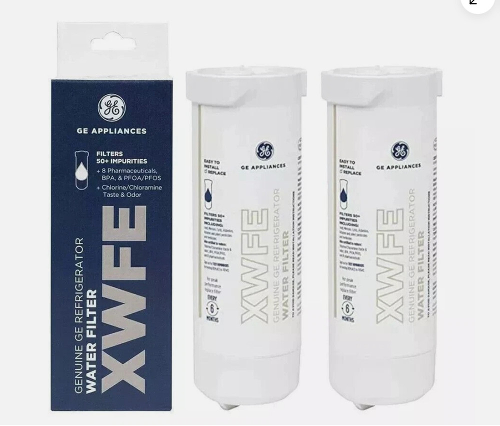 GE refrigerator XWFE water filter replacement (2 PACK - original ) WITHOUT CHIP