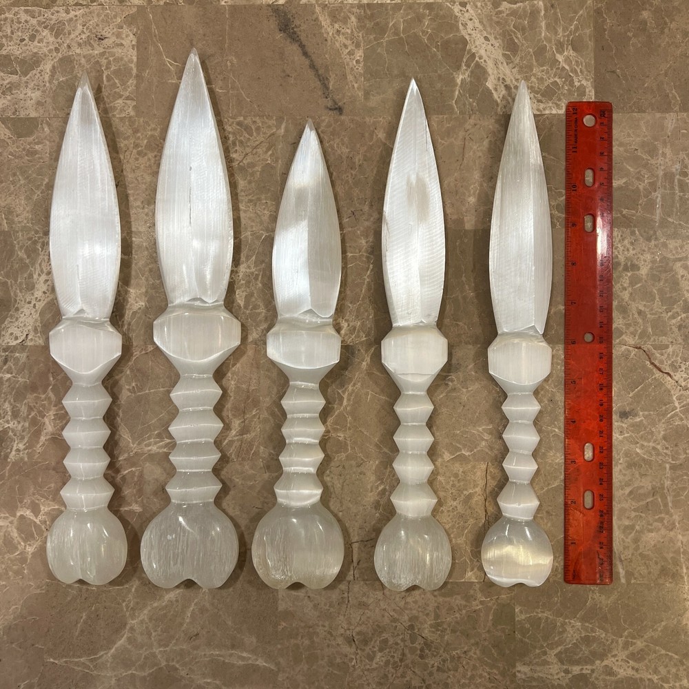 EXTRA EXTRA LARGE Hand Polished Selenite Sword with Heart Shape Handle ~ 12"-14"