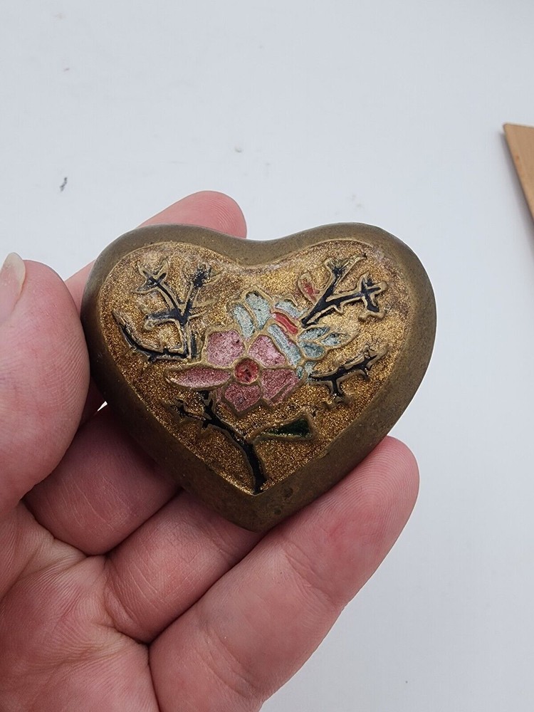 Small Brass heart trinket 2”
