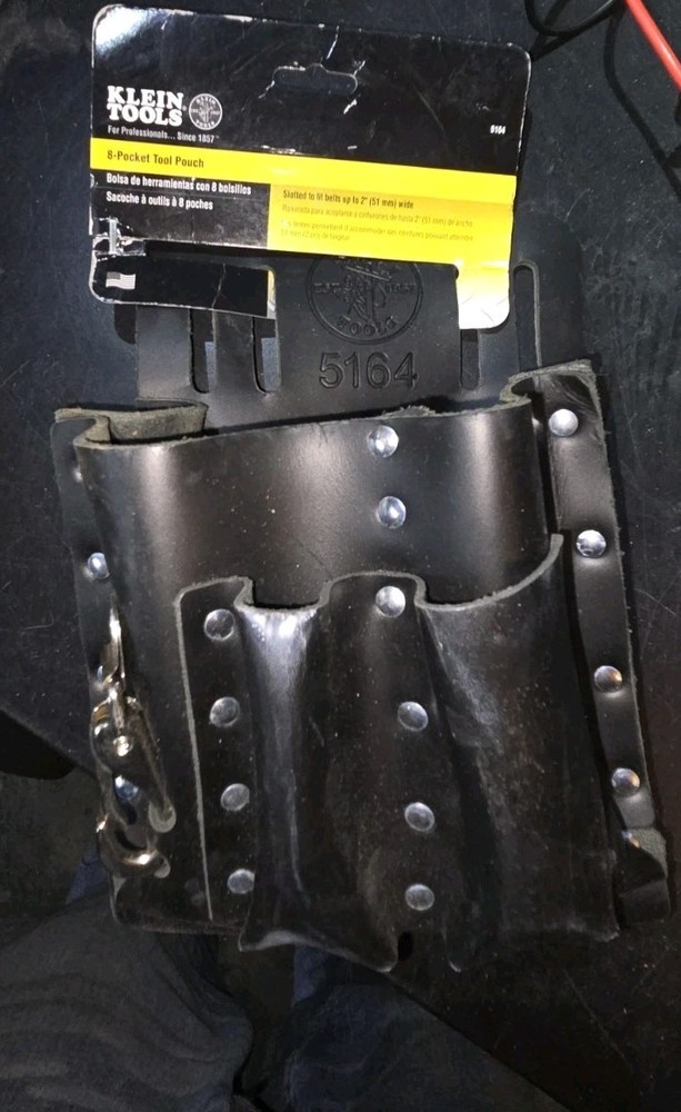 KLEIN TOOLS 5164T Black,Tool Pouch,Leather 2DGU3