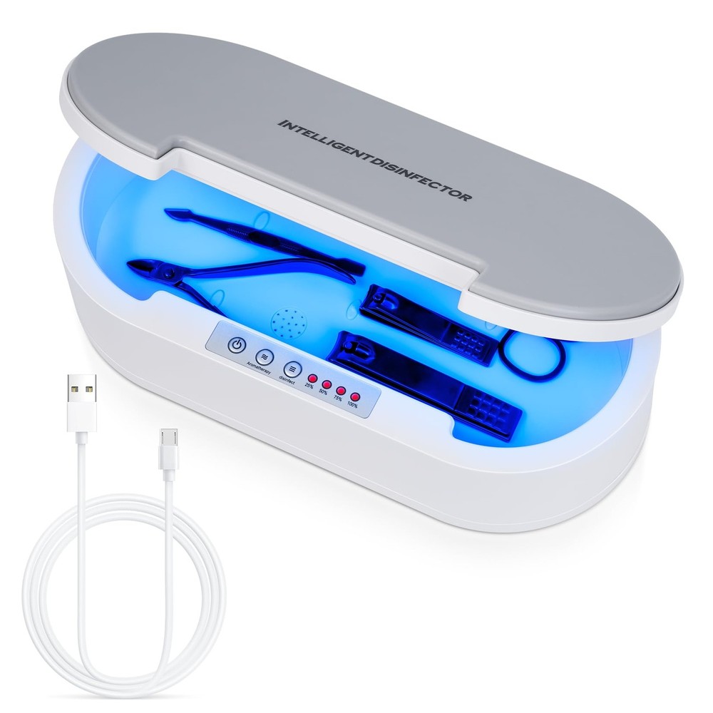 Nail Tools Sterilizer,Multi-function Blue Light Aromatherapy Cleaning Sterili...