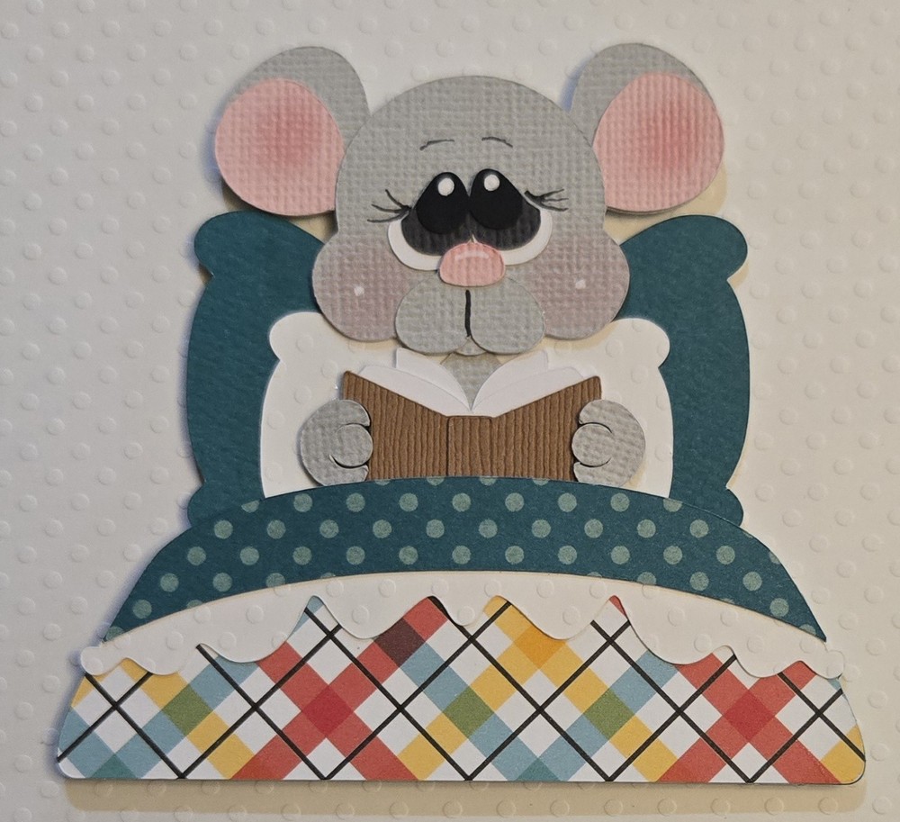 Bedtime Stories Boy Mouse. Scrapbook, Card Making Paper Piecing