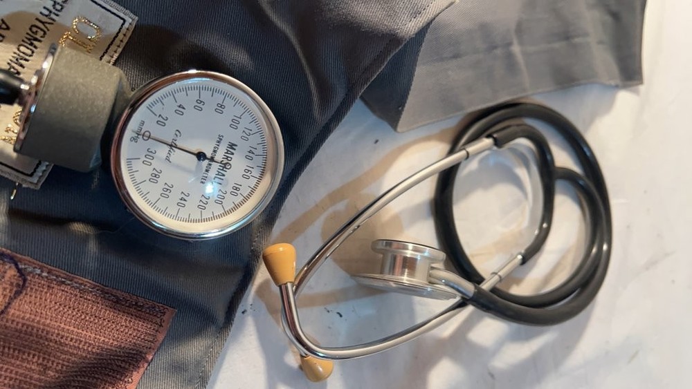 Vintage Marshall Sphygmomanometer and Stethoscope Set