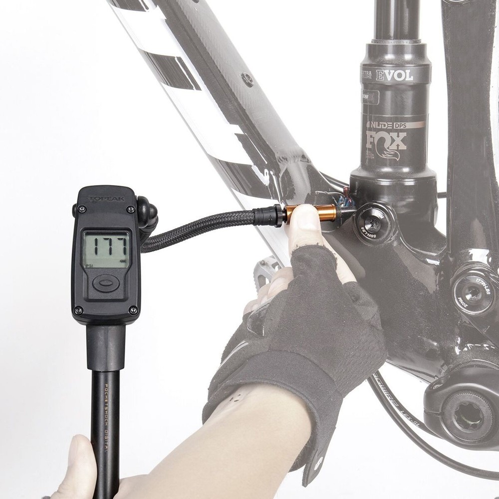 Topeak Pocket Shock Digital Fork & Shock Pump Black/Silver, One Size