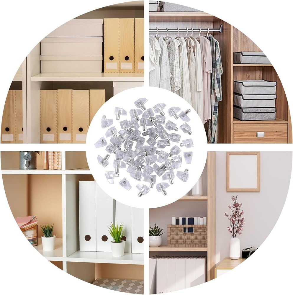 Self-Locking 5mm Shelf Support Pegs – 95 Durable Clips for Kitchen Organization