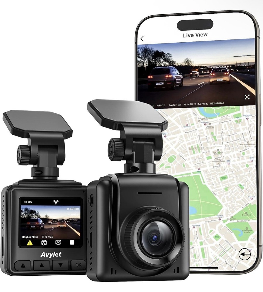 Dash Cam 2K, WiFi Dashcams with APP, External GPS, 1.5'' IPS Screen, Front Dash