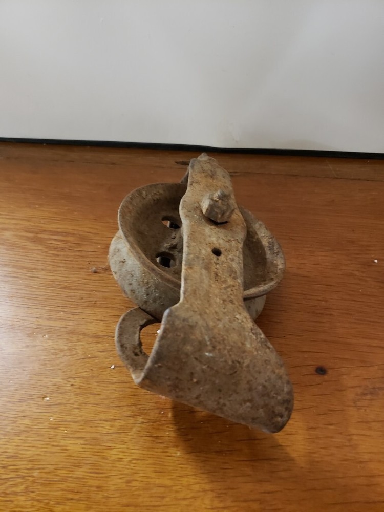 Antique Cast Iron Barn Pulley- Broken on One End