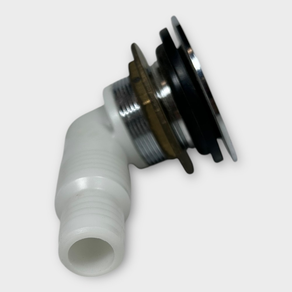 ITC Marine 98110-CH, Chrome Boat Thru Hall Angled Flip Drain