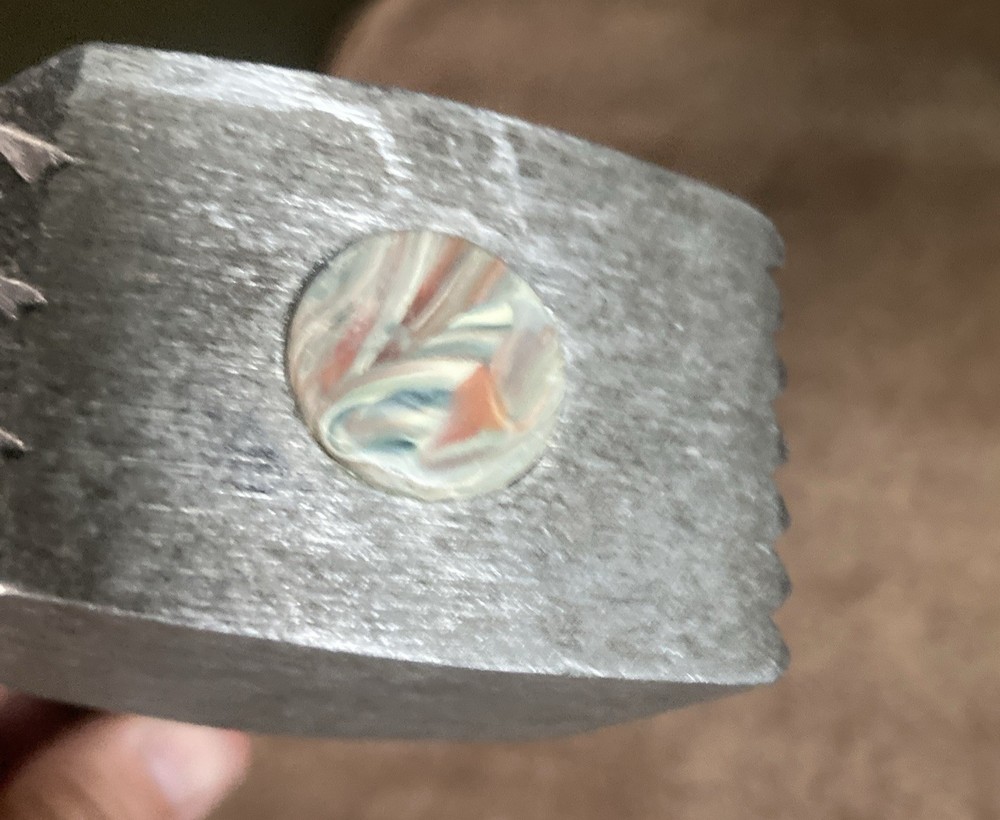 Vintage Melamine Meat Tenderizer Mallet W Marbled Handle