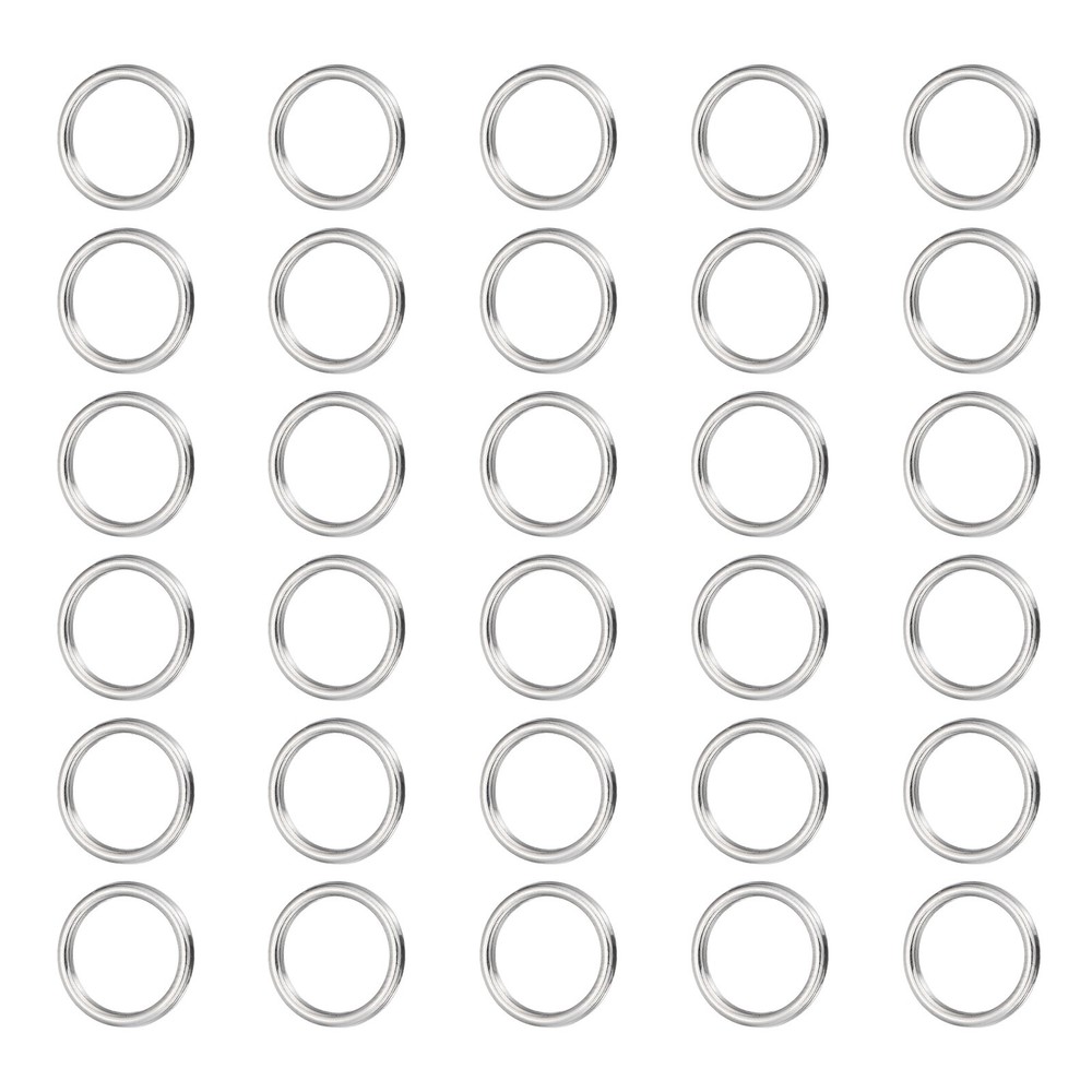 Metal O Rings (3/8" ID 0.08" Thick Silver) (30 Pcs) Round Ring