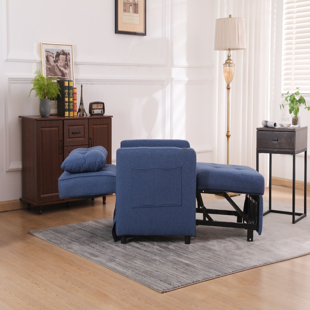 Convertible 3-in-1 Sleeper Sofa Bed Single Folding Pull Out Bed with USB Ports