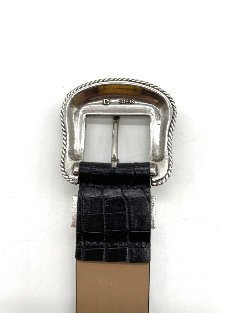 B-low black crocodile leather belt Size Medium