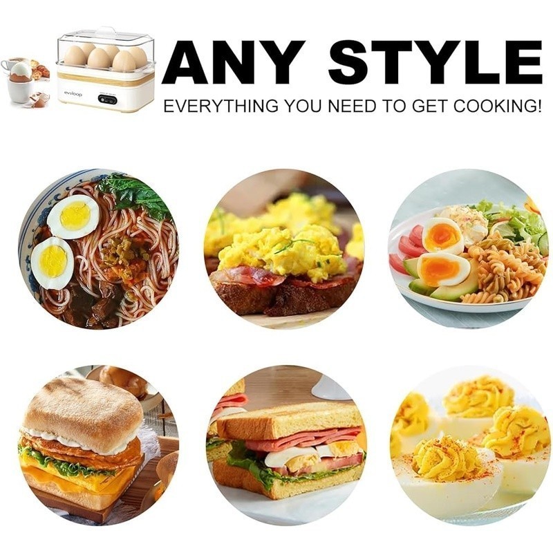 Multi Functional Egg Cooker 6 Egg Capacity Easy Clean Rapid Boiled Eggs New