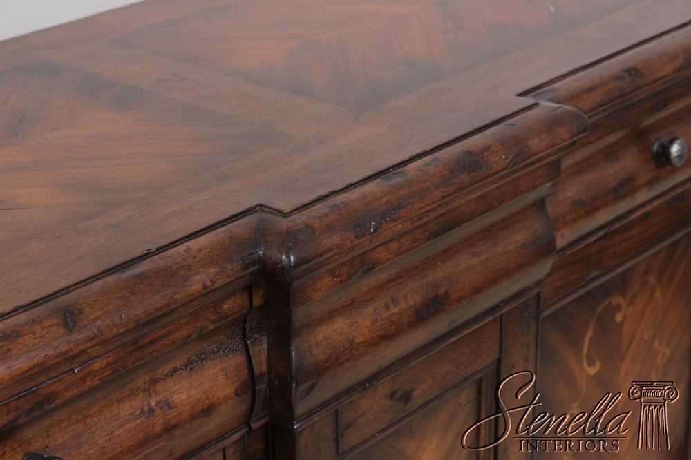 L72635: Continental Style Inlaid Front Distressed Sideboard Console