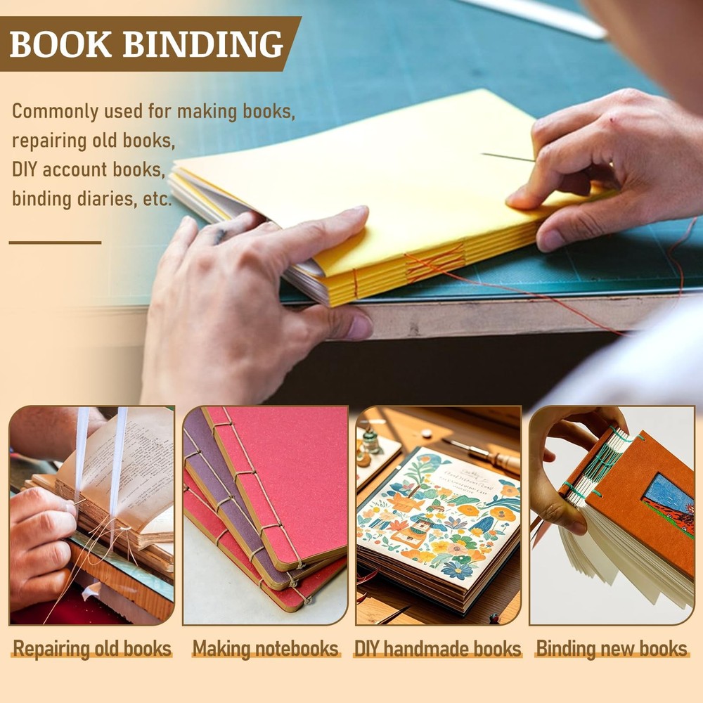 49 Pcs Book Binding Kits for Beginners Hand Bookbinding 49 Pcs, multicolor