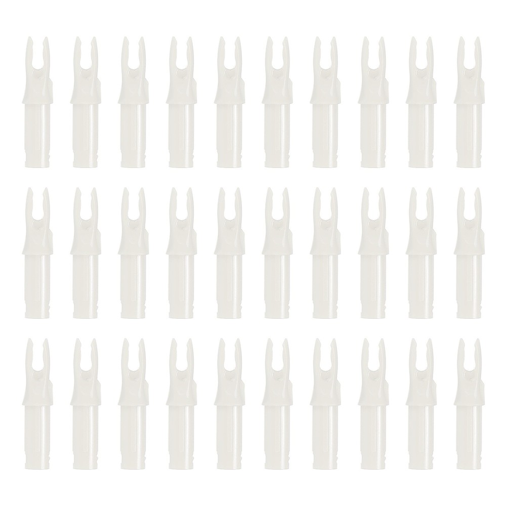 30 Pack Archery Arrows Nocks 6.2mm Plastic Insert Arrow Nock White