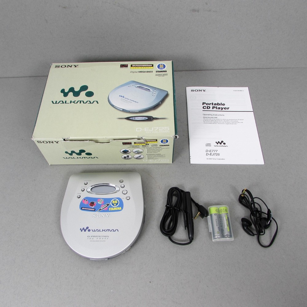 SONY D-EJ725 CD WALKMAN Boxed with Instructions MINT CONDITION PLAYER
