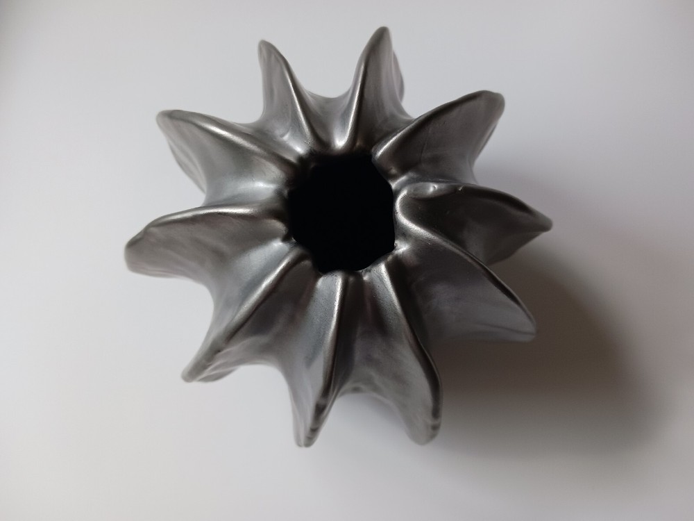 Unique Silver Colored Metal Vase 5 inches