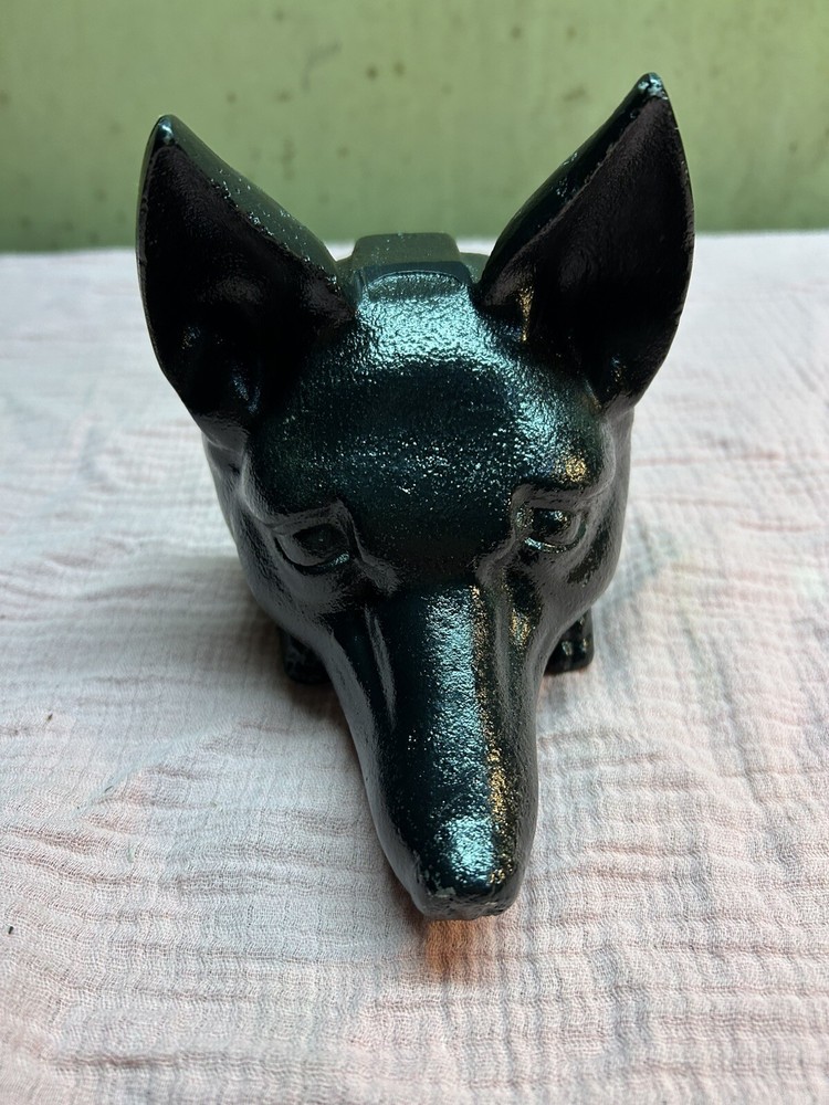 Vintage Fox Head Cast Iron Door Stop