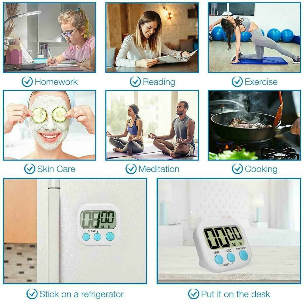 Timer Commercial Electronic Reminder Kitchen, Bedroom, Living Room LCD Timer US
