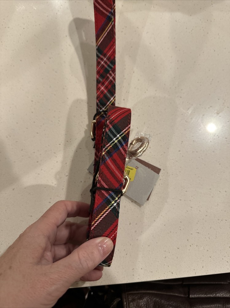 Max & Lou Dog Red Plaid Leash NWT