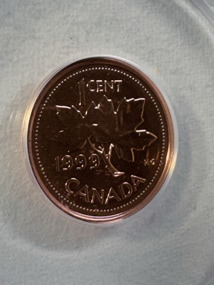 1999 Canada 1 Cent Graded MS 66 RD by ANACS
