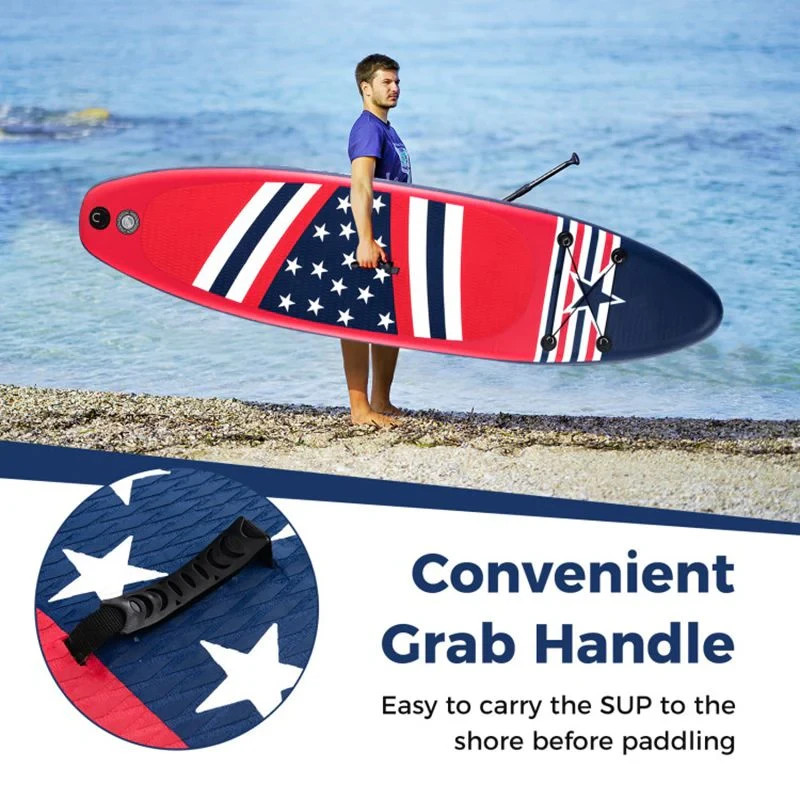 Inflatable Paddle Board 10ft with Removable Fin, Adjustable Paddle and Backpack