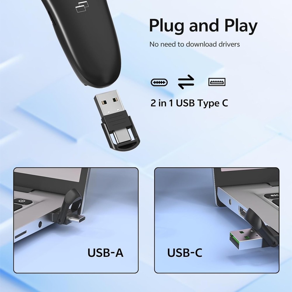 USB C Rechargeable Wireless Presenter Remote Powerpoint Clicker Storage Case