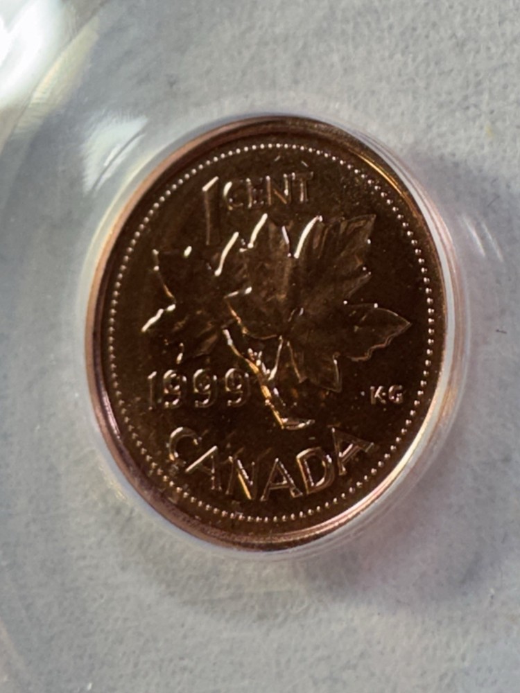 1999 Canada 1 Cent Graded MS 66 RD by ANACS