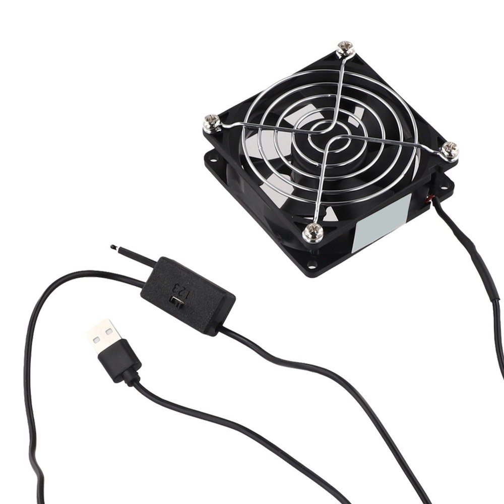 USB Powered 8cm Cooling Fan with Adjustable Thermostat for Electronics
